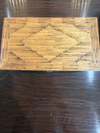 Vintage Tramp Art Matchstick box with Lid and Lining