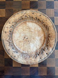 Antique English Wooden Bread Board with Florals