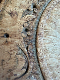 Antique English Wooden Bread Board with Florals