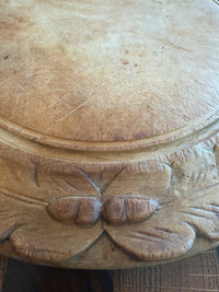 Antique English Wooden Bread Board with Wheat and Acorns