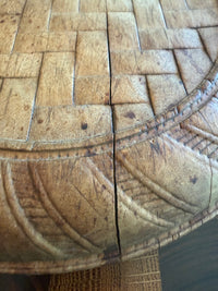 Antique English Wooden Bread Board with Lattice/ Woven Pie Crust design