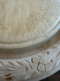 Antique English Hand Carved Bread Board with Botanical Border