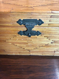 Vintage Tramp Art Matchstick box with Lid and Lining