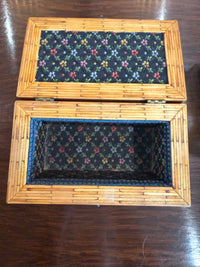Vintage Tramp Art Matchstick box with Lid and Lining